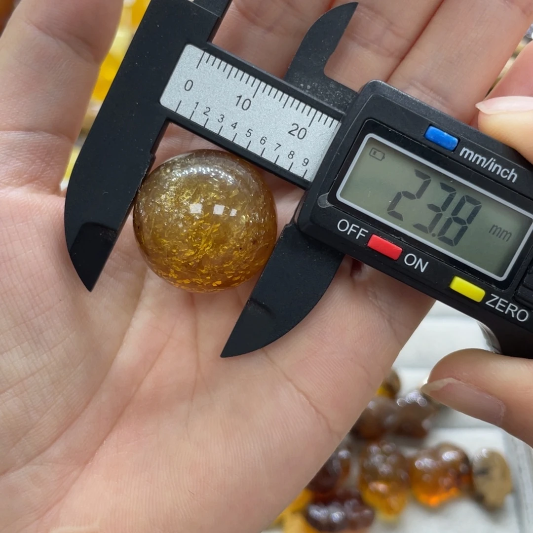 琥珀未镶嵌裸石爆闪珠子