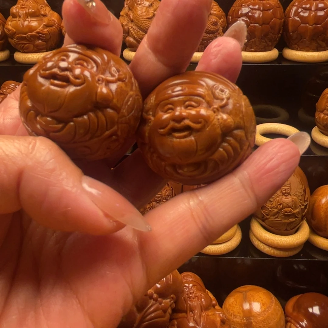 骨***7橄榄核把件手持手球