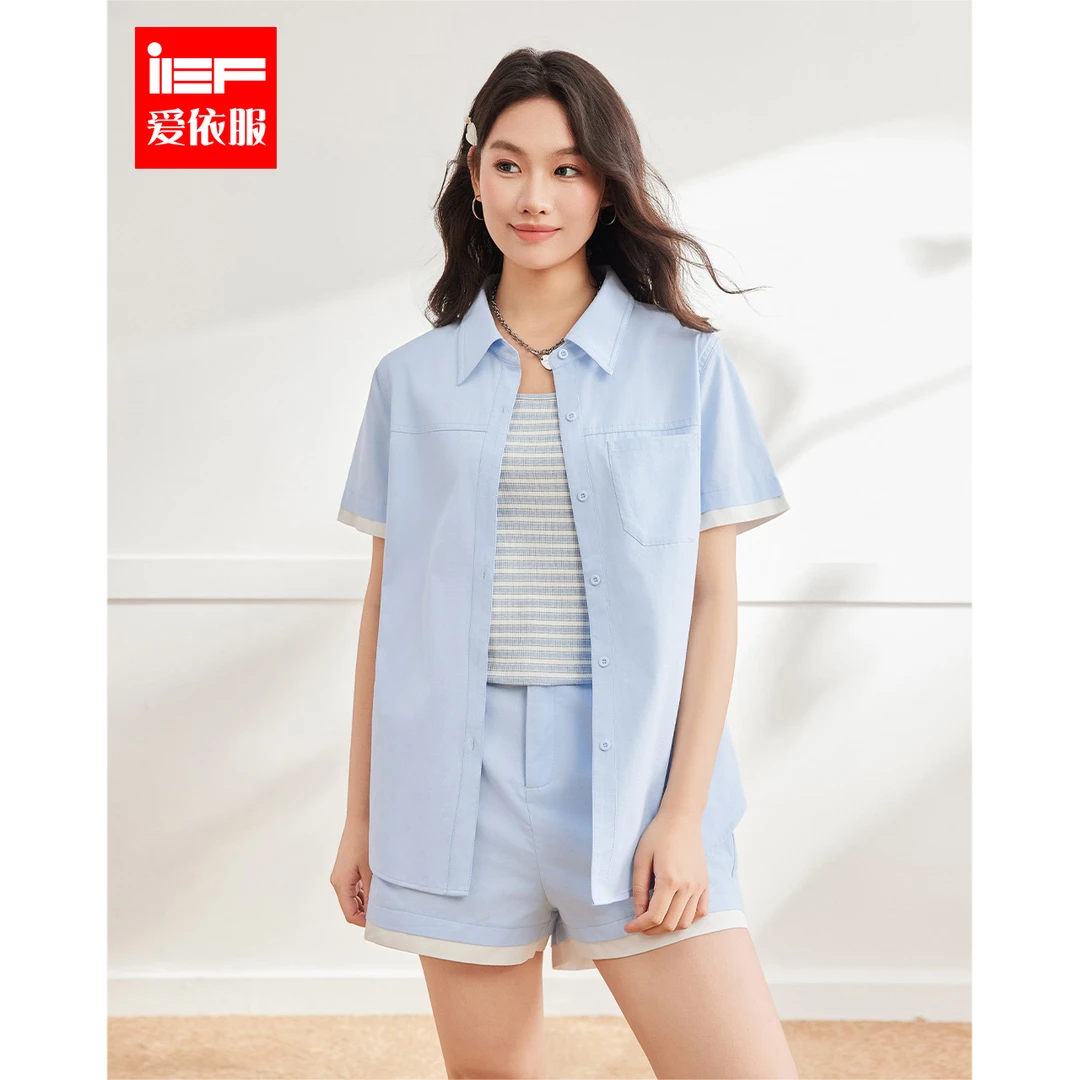 IEF/爱依服【微胖】大码女装2025夏季新款休闲运动风三件套流光风