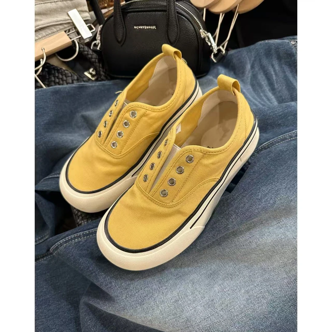 小静静一会【一脚蹬帆布鞋】2025春夏厚底休闲板鞋 2503C1390