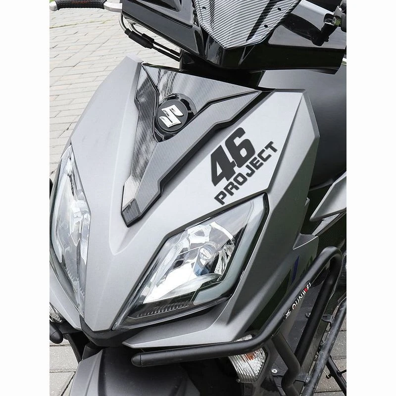 个性46号赛车手罗西日月号码反光车贴铃木UY摩托车头盔踏板车贴纸