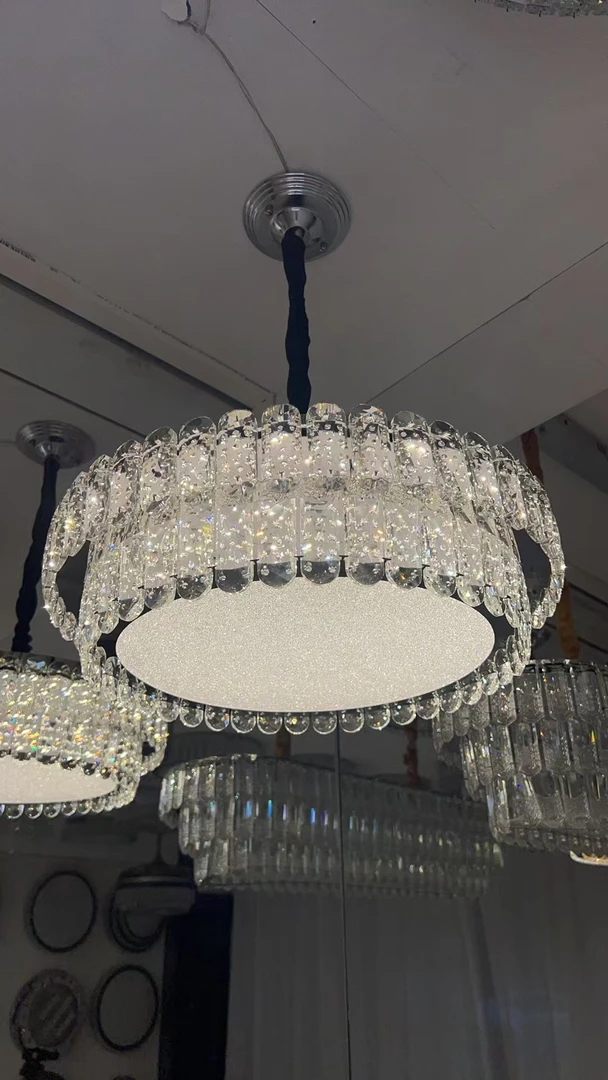 水晶灯现代简约大气温馨卧室LED节能灯主卧室婚房餐厅轻奢吸顶灯