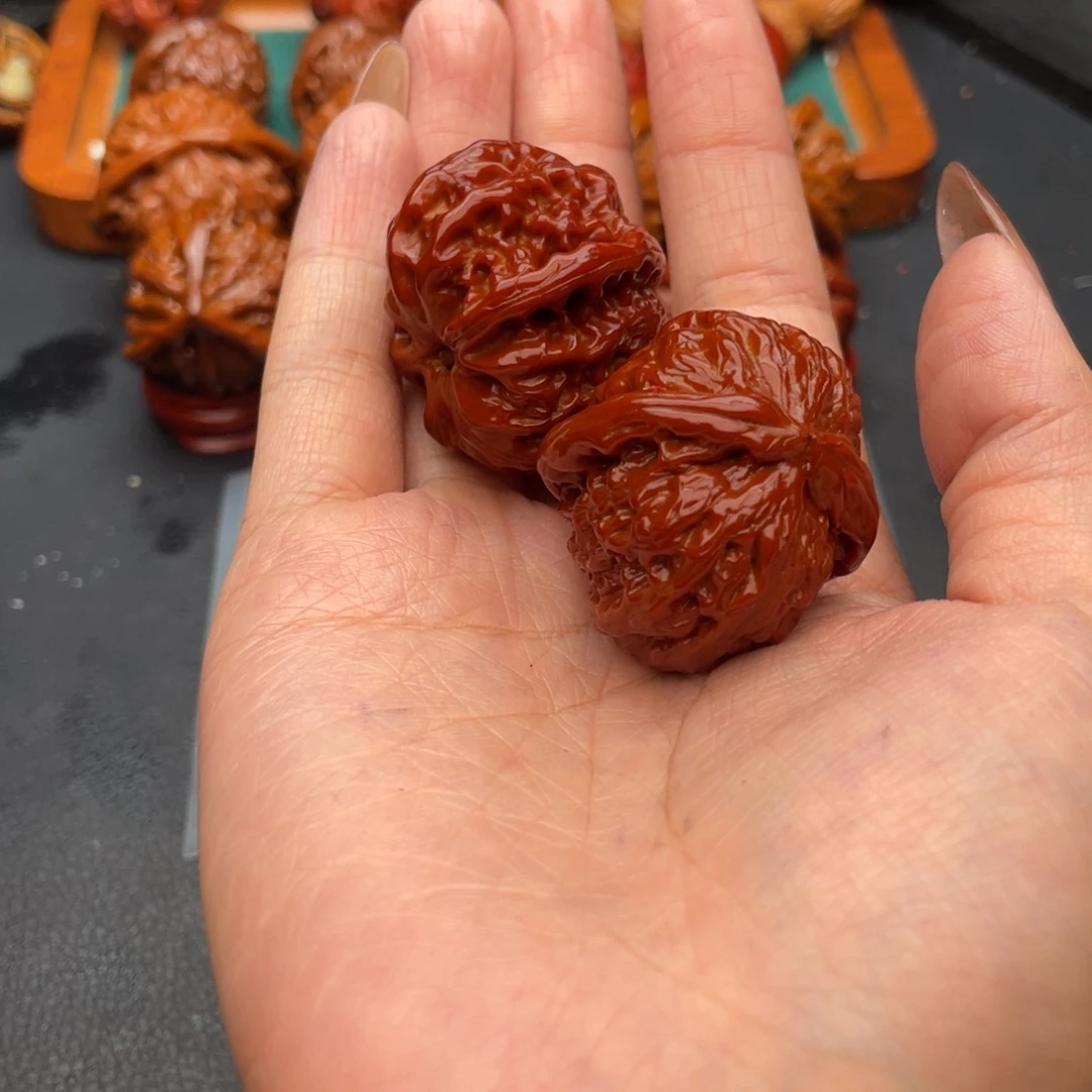 把件文玩核桃白狮子