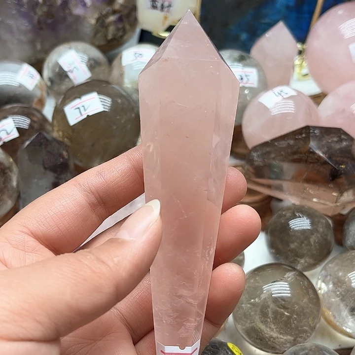 芙蓉石131克水晶权仗未镶嵌