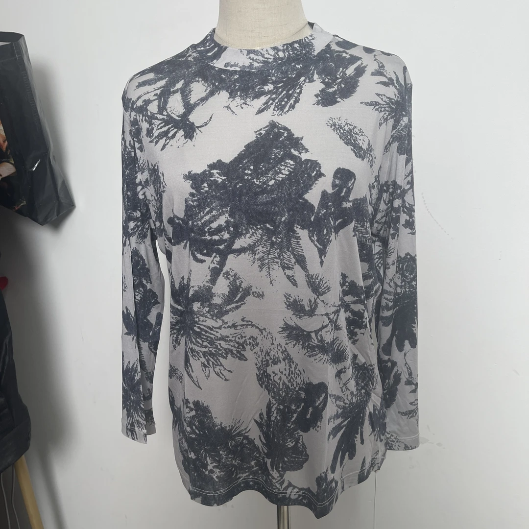 桑蚕丝42针八九分袖圆领T恤气质时尚修身休闲百搭女士打底衫0309