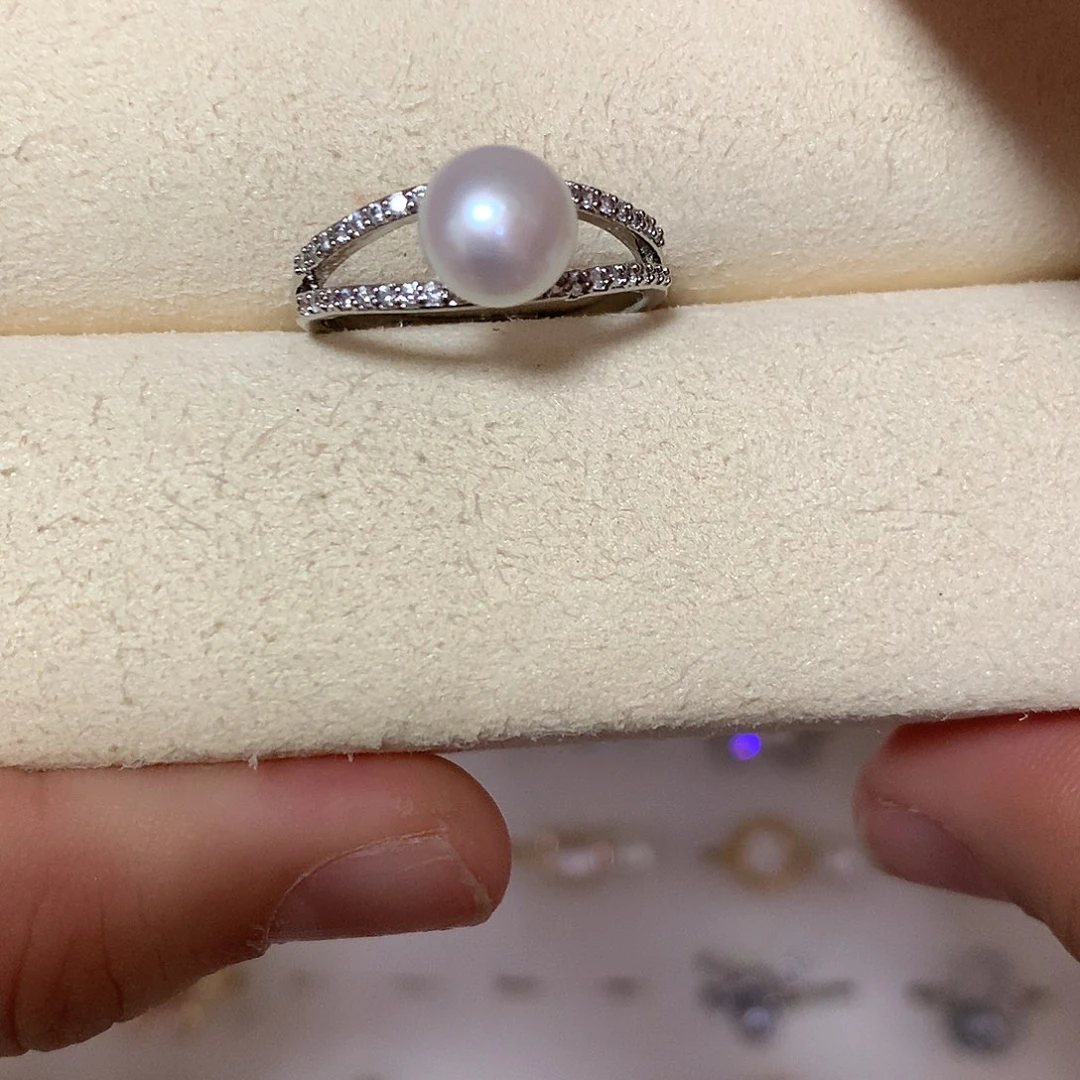 淡水珍珠戒指合金