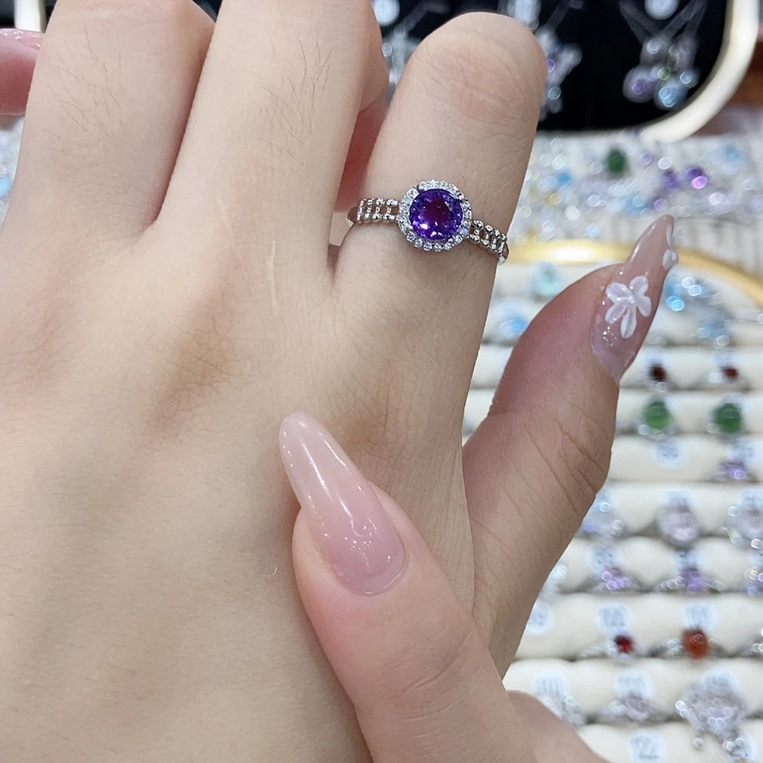 E***～银S925镶嵌戒指紫晶