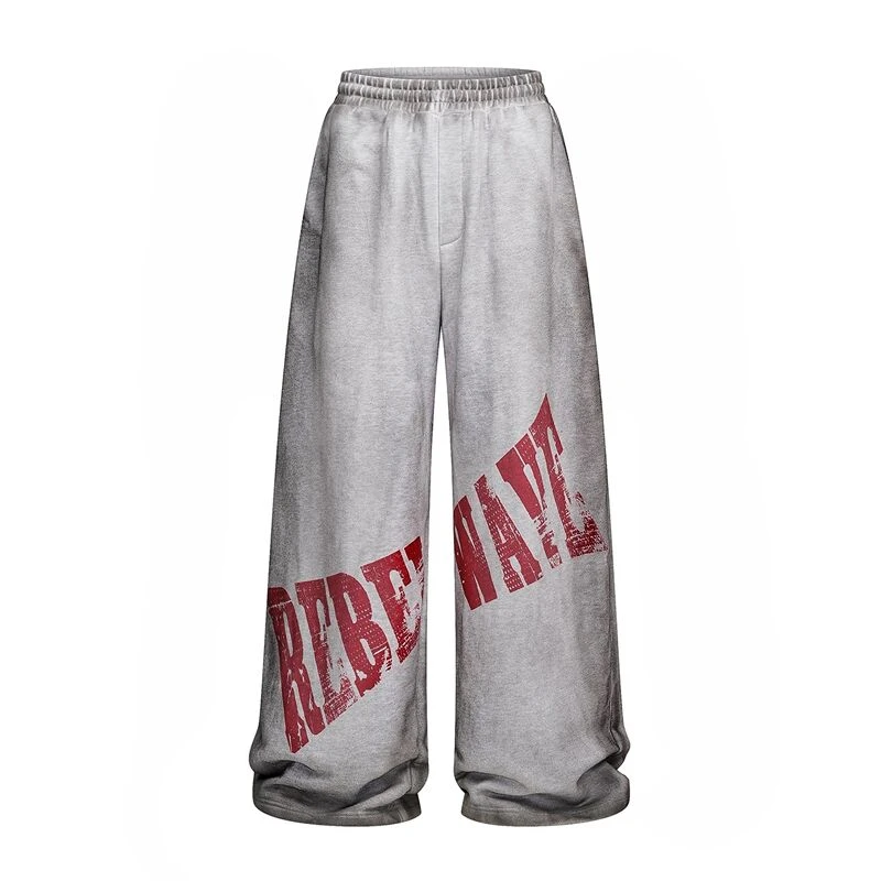 REBEL WAVE25FW“╋”做脏双面穿标语卫裤