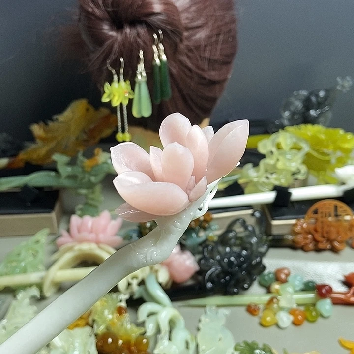 诗****岫玉未镶嵌发簪发簪