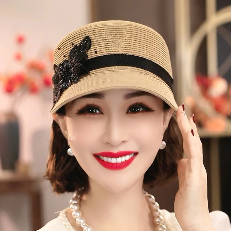 布塔草编遮阳防紫外线防晒帽时尚百搭太阳帽编织女士帽子1266