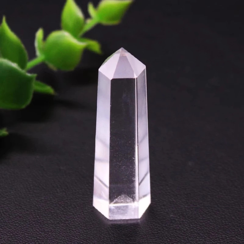 时玖天然白水晶六棱柱摆件单尖水晶柱小号风水饰物矿石宝石礼品