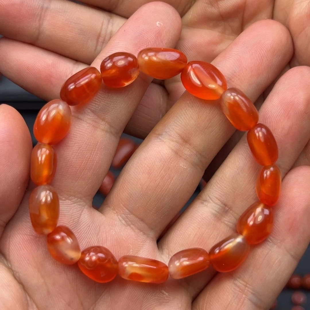 南红玛瑙保山干掌冰飘随形手串未镶嵌