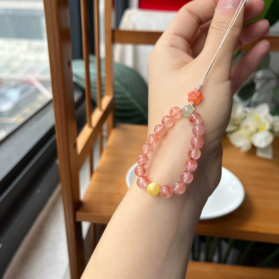 南红玛瑙圆珠约6.5mm手机挂