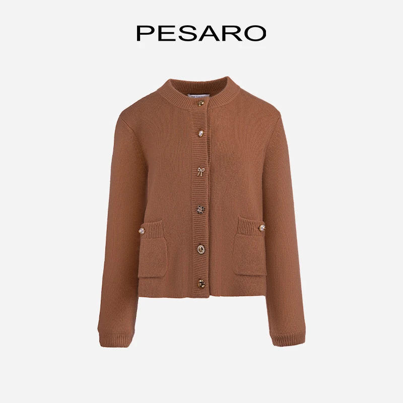PESARO蕙玲女装经典优雅精致时尚造型扣饰复古针织衫开衫外套