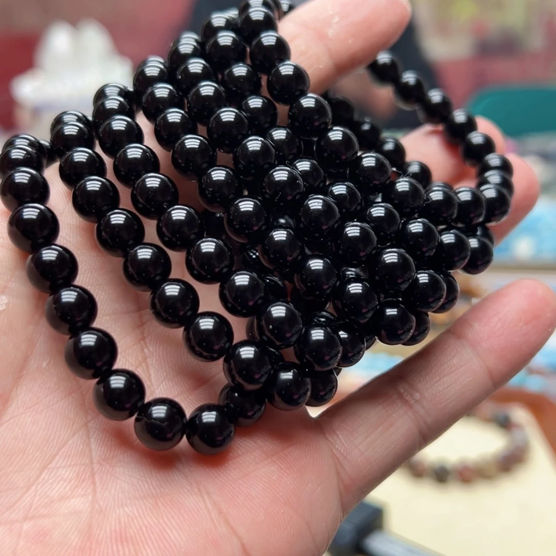 未镶嵌手链水晶黑曜石8