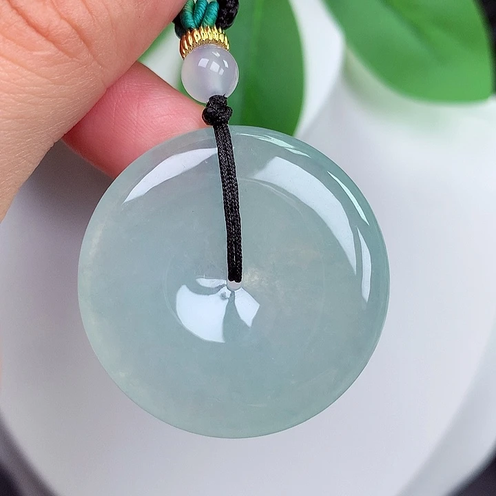 颈饰未镶嵌翡翠平安扣 33.9x5.9mm