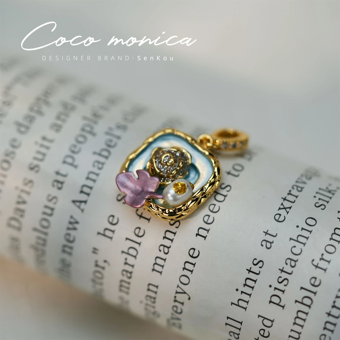 【小霞珠宝】项链手工吊坠国风彩色设计师镶嵌AB56