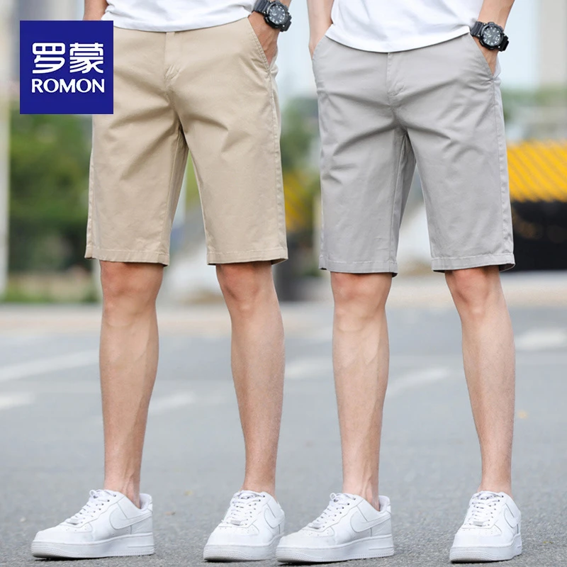 罗蒙男士冰丝休闲短裤2025夏季薄款宽松直筒五分裤潮流速干中裤子