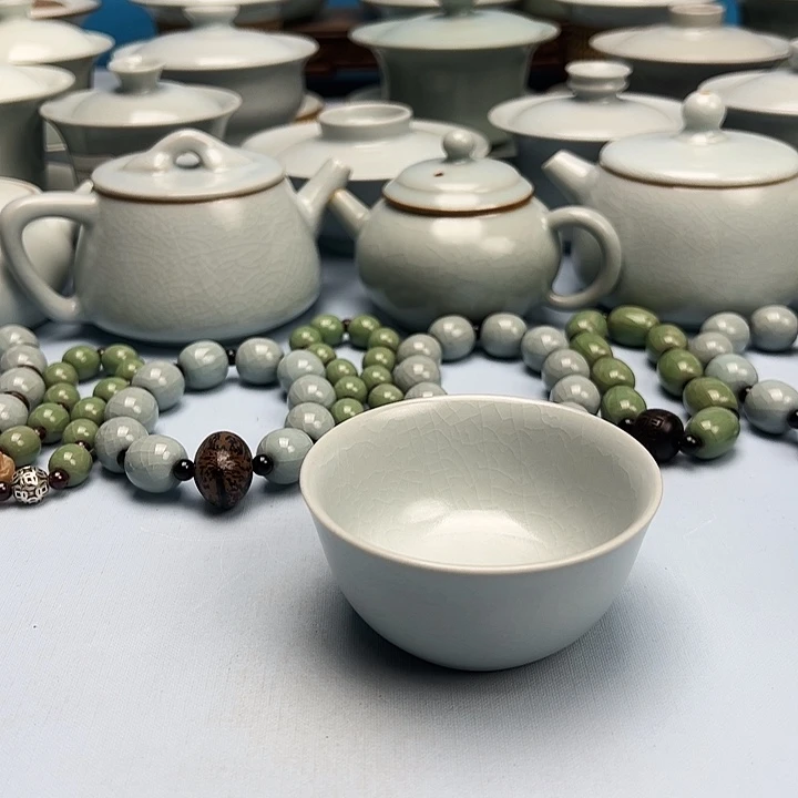 杯仿古月白釉主人杯原矿原釉原产地