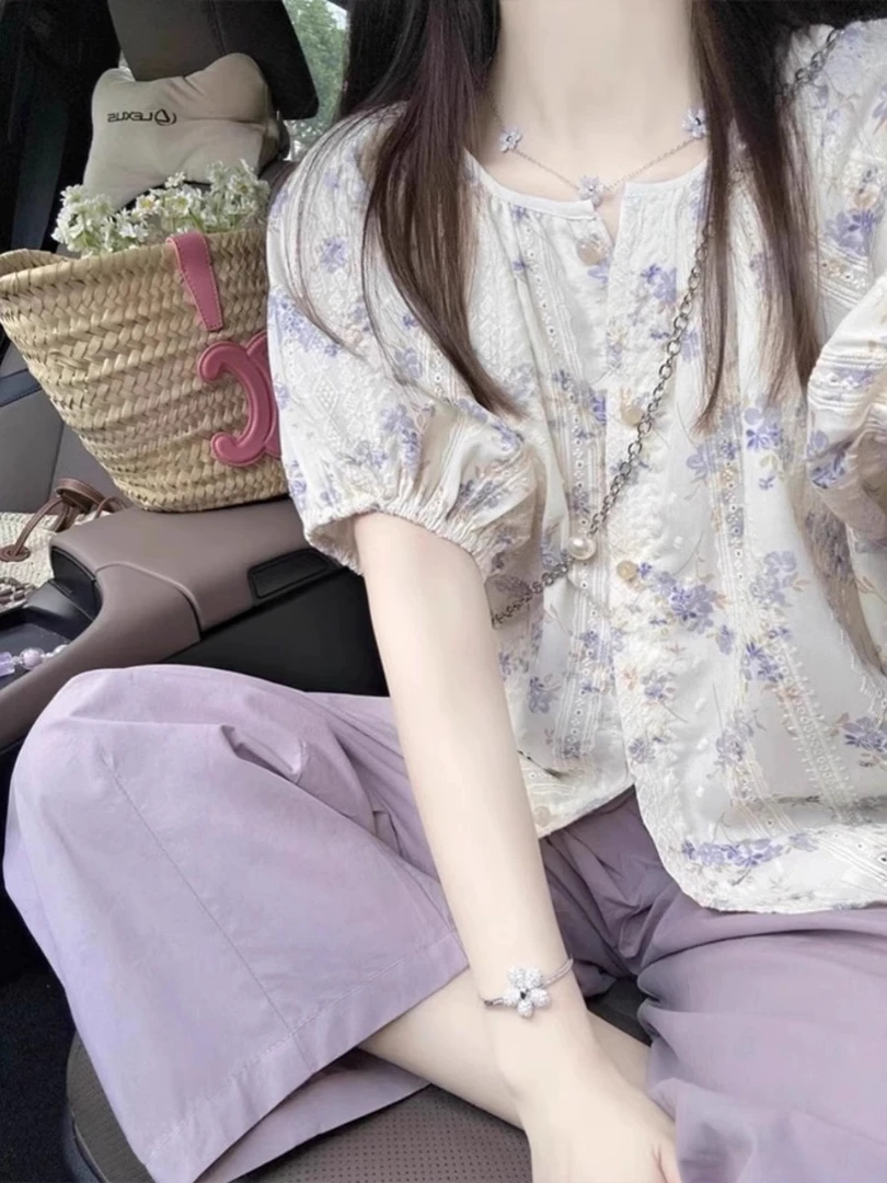 夏季女2025气质穿搭一整套时尚盐系新中式松弛感减龄轻熟两件套装