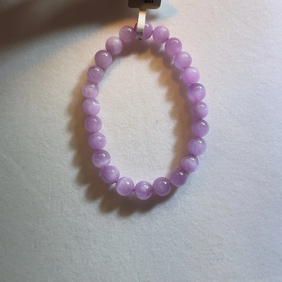 手串未镶嵌锂辉石7咪A+级别冰透猫眼紫锂辉手串