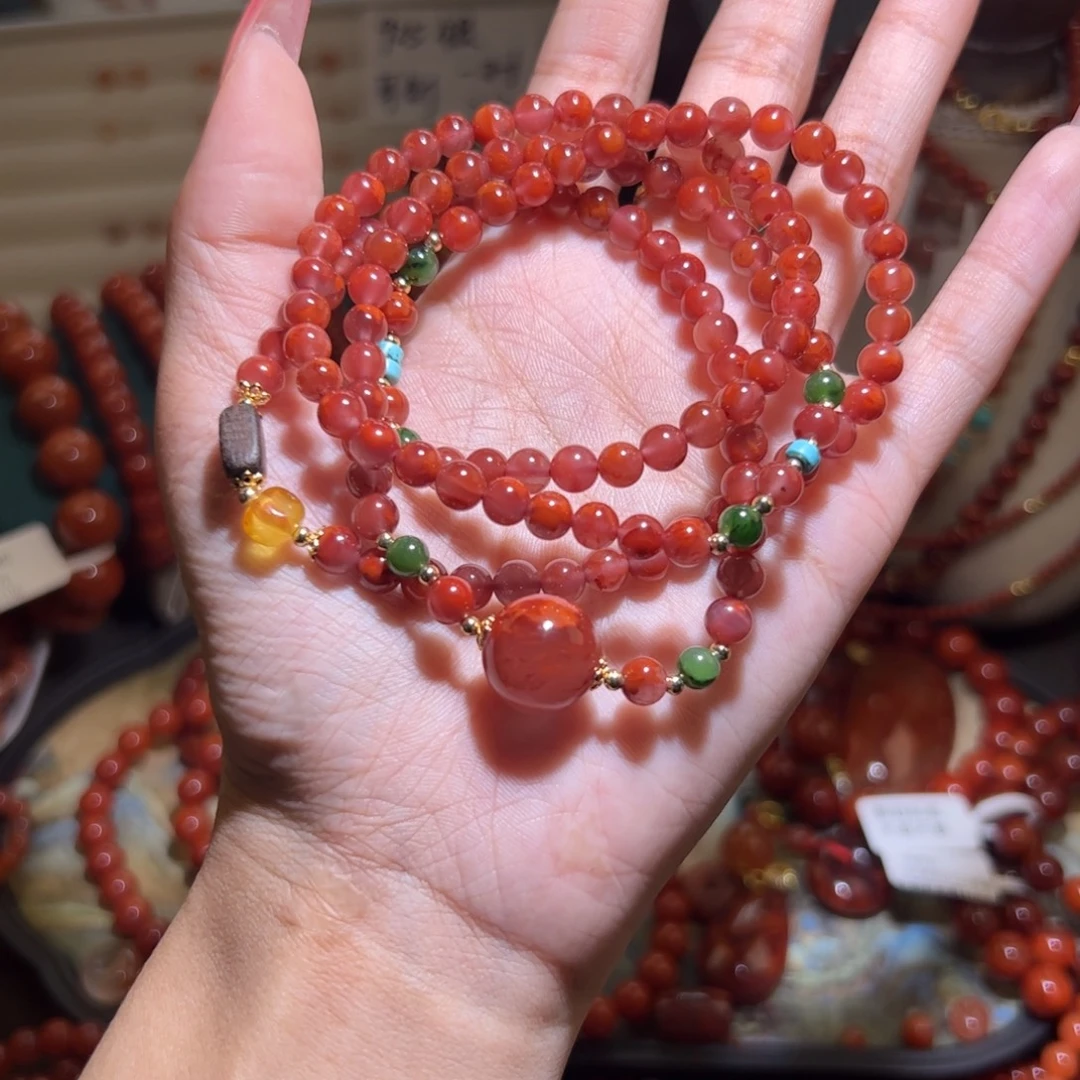 南红玛瑙未镶嵌手串5mm