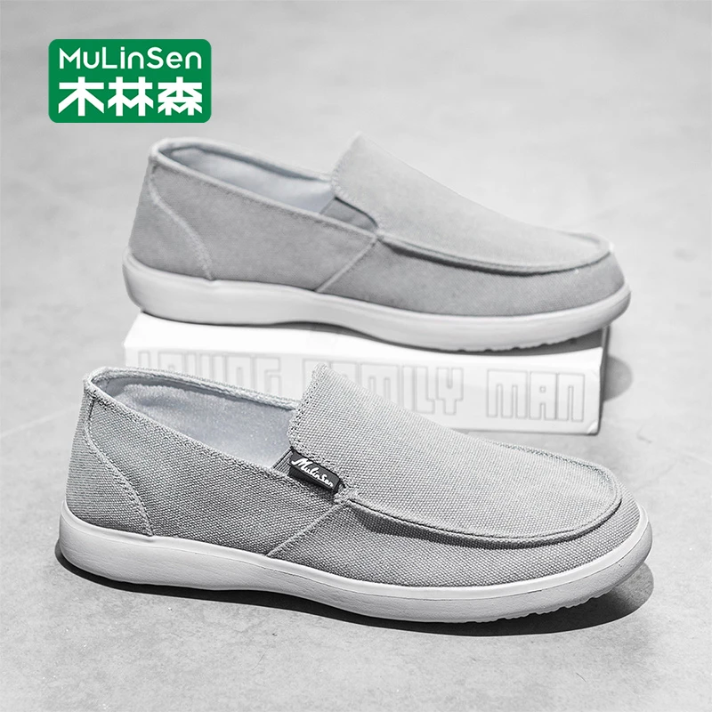 木林森老北京布鞋男款2025新款秋季透气轻便软底一脚蹬男士休闲鞋