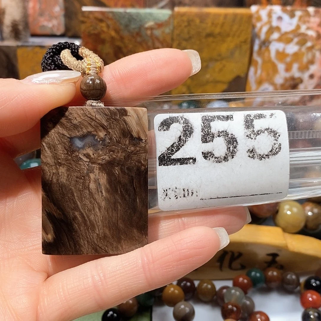 未镶嵌天然北票树化玉吊坠硅化玉