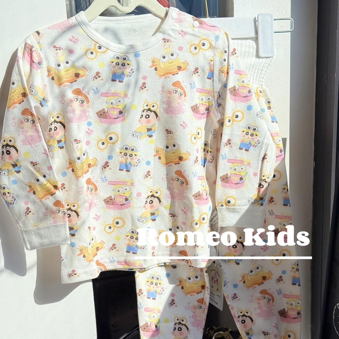 【独家定制】小黄人小新男女宝春秋冬幼儿家居服秋裤套装