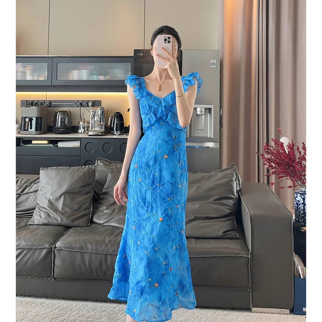 Zwinnie/詹维尼【显白美人鱼】设计感仙气甜美女神连衣裙 GZC202528