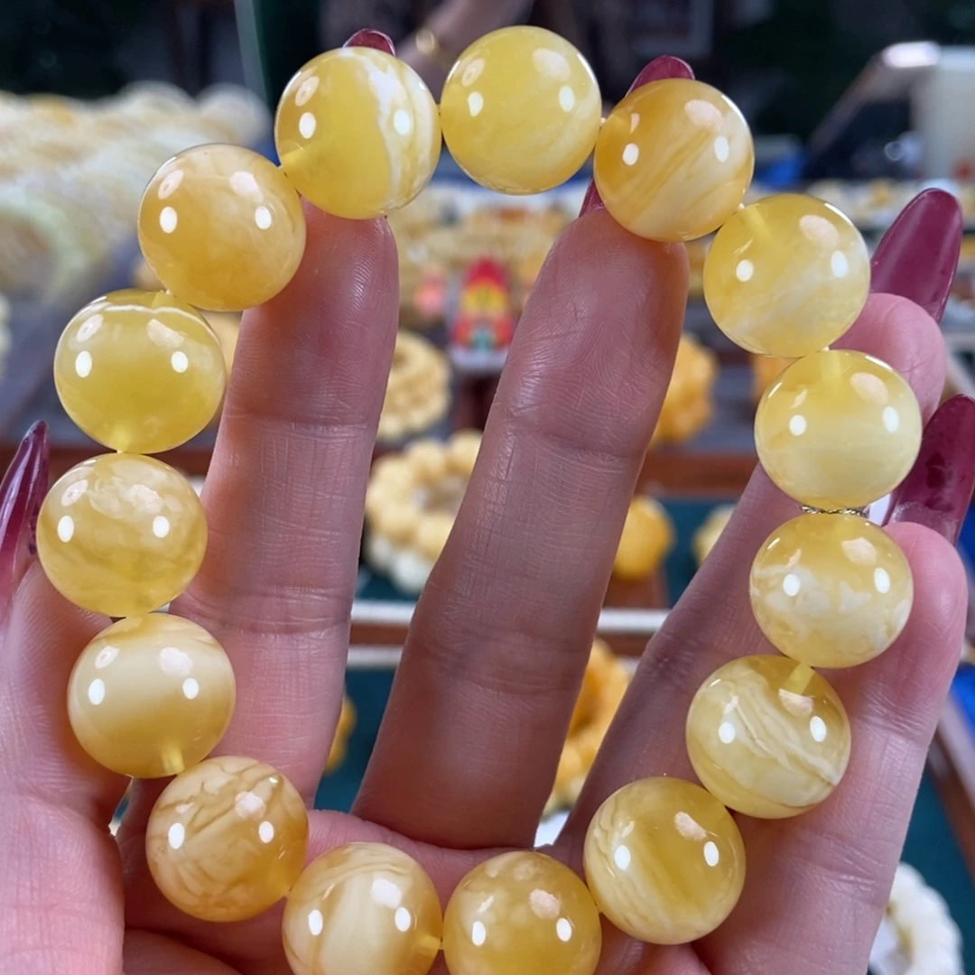 琥珀未镶嵌珠宝奇石14圆珠26.35