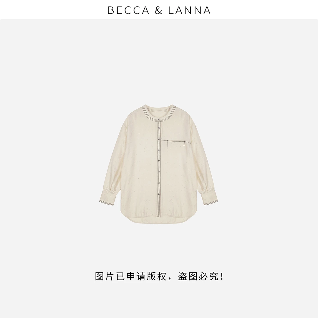 D0272 女士夏季休闲百搭松弛桑蚕丝圆领衬衫外套