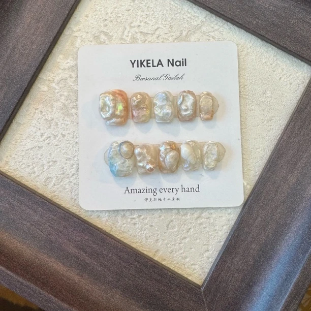 （珍珠物语）伊克拉纯手工ins风小众设计唯美穿戴美甲