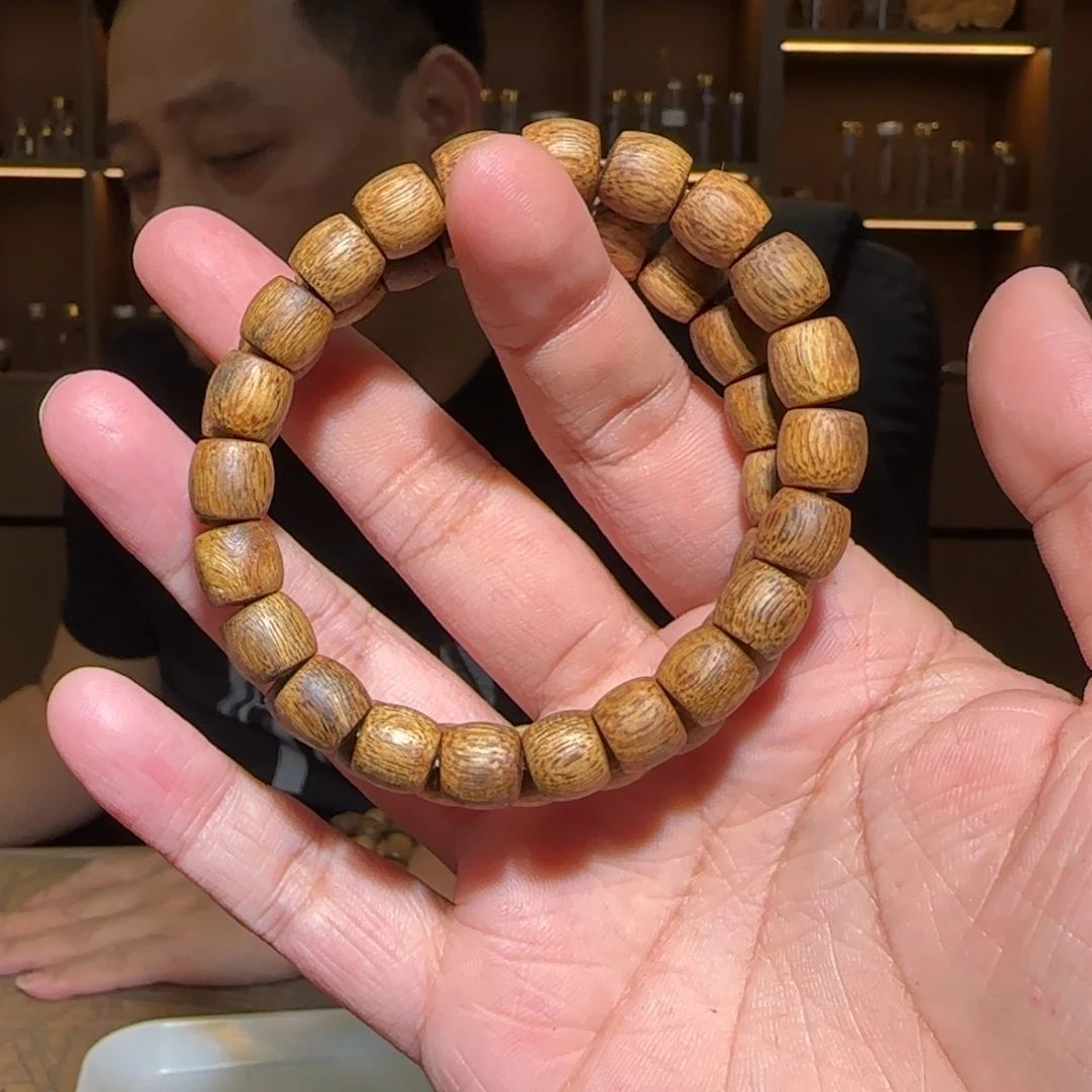 手串沉香单圈白奇鼓珠0.9/7g多样性发一条