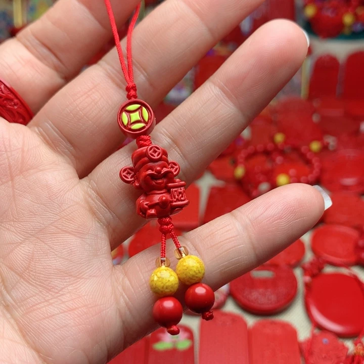 天然辰砂工艺品朱砂手机坠