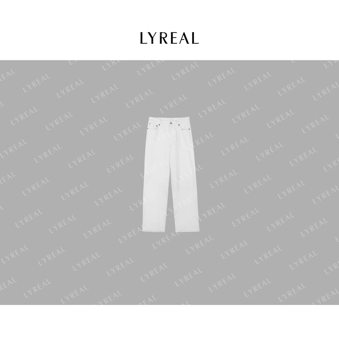 LYREAL “白牛” 衣橱必有的土耳其纯棉简约直筒牛仔裤 02PS005