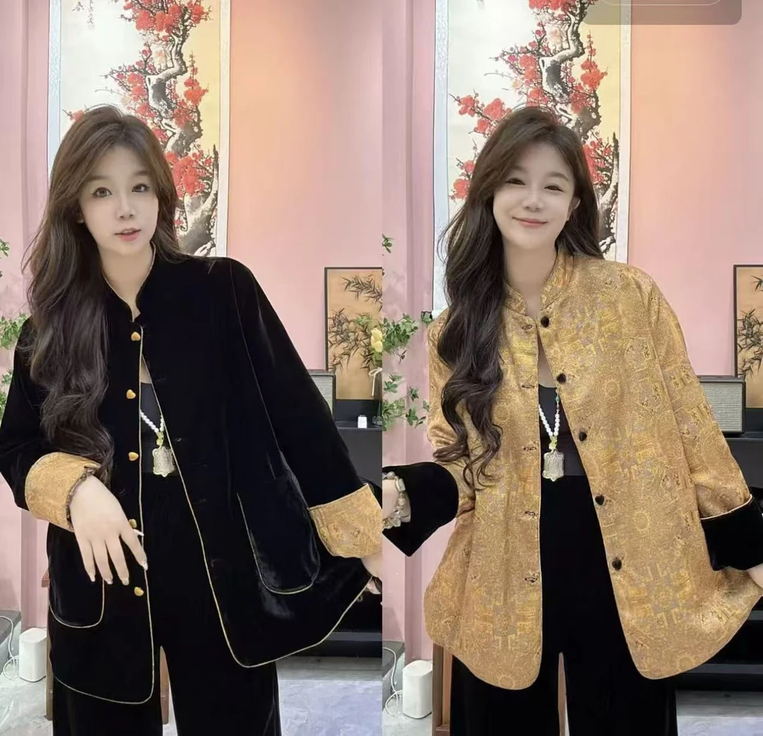 『69079』爱心扣气质上衣中长款女外套立领网红单排扣风衣