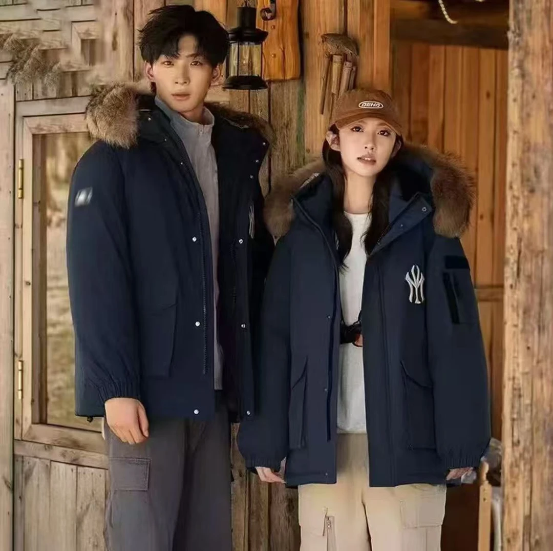 MY羽绒服短款2025新款90白鹅绒冬季加绒加厚男女户外情侣连帽外套