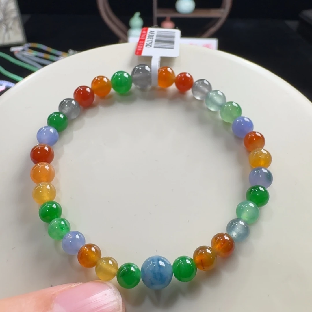 未镶嵌手串翡翠高配版高色浓彩糖果