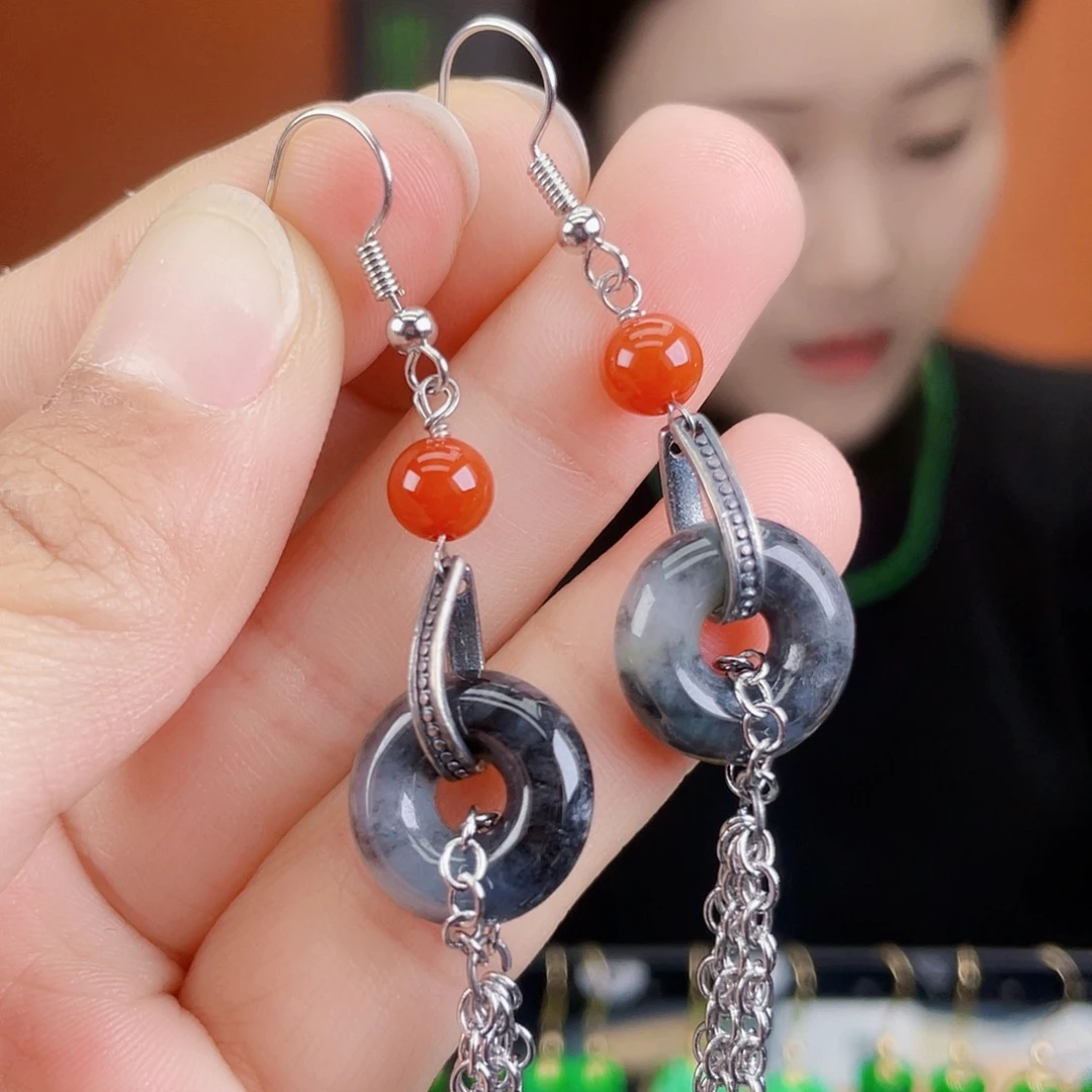 翡翠未镶嵌耳饰饰品