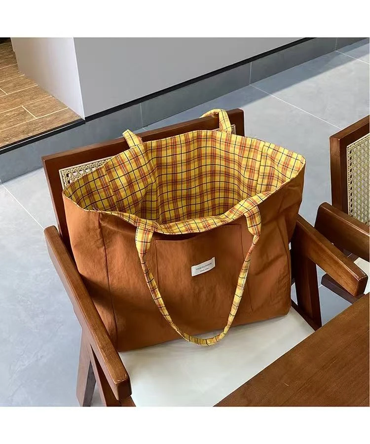 托特包时尚双面单肩包暗袋单肩包百搭大容量包时尚ins