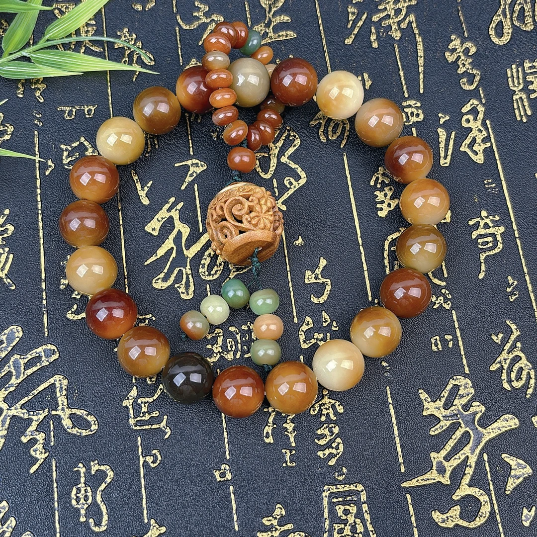 栗子多宝大尺寸16mm圆珠手持车挂天然串