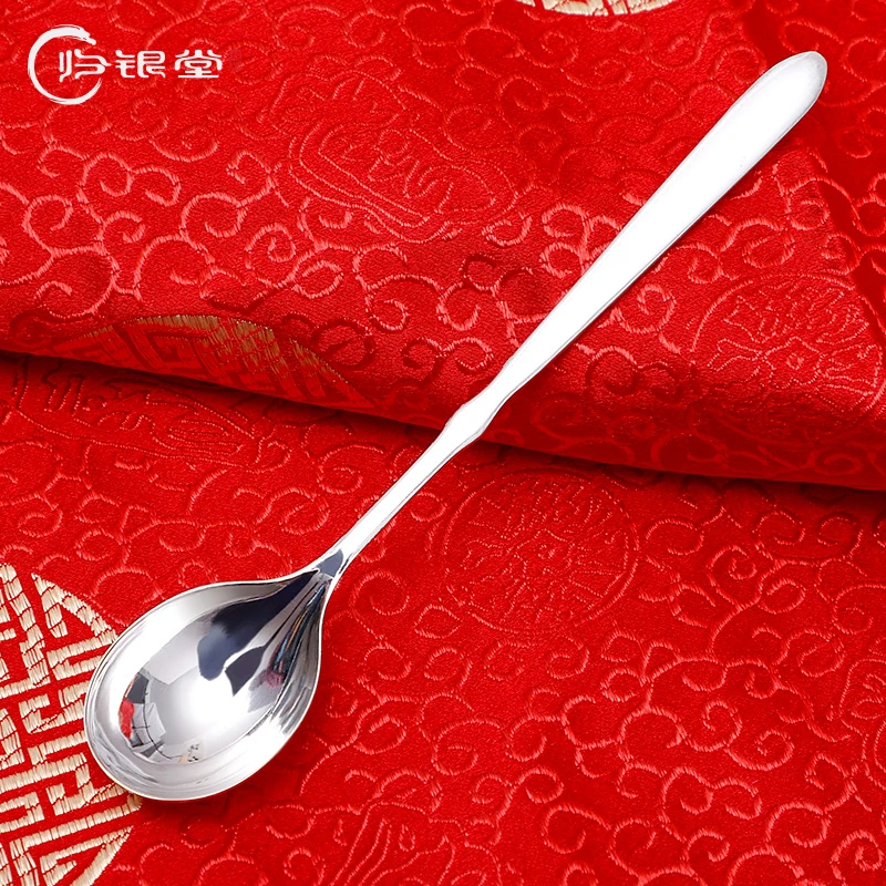 归银堂足银999咖啡搅拌勺茶勺素款家用银勺茶道零配GS-CYS231101