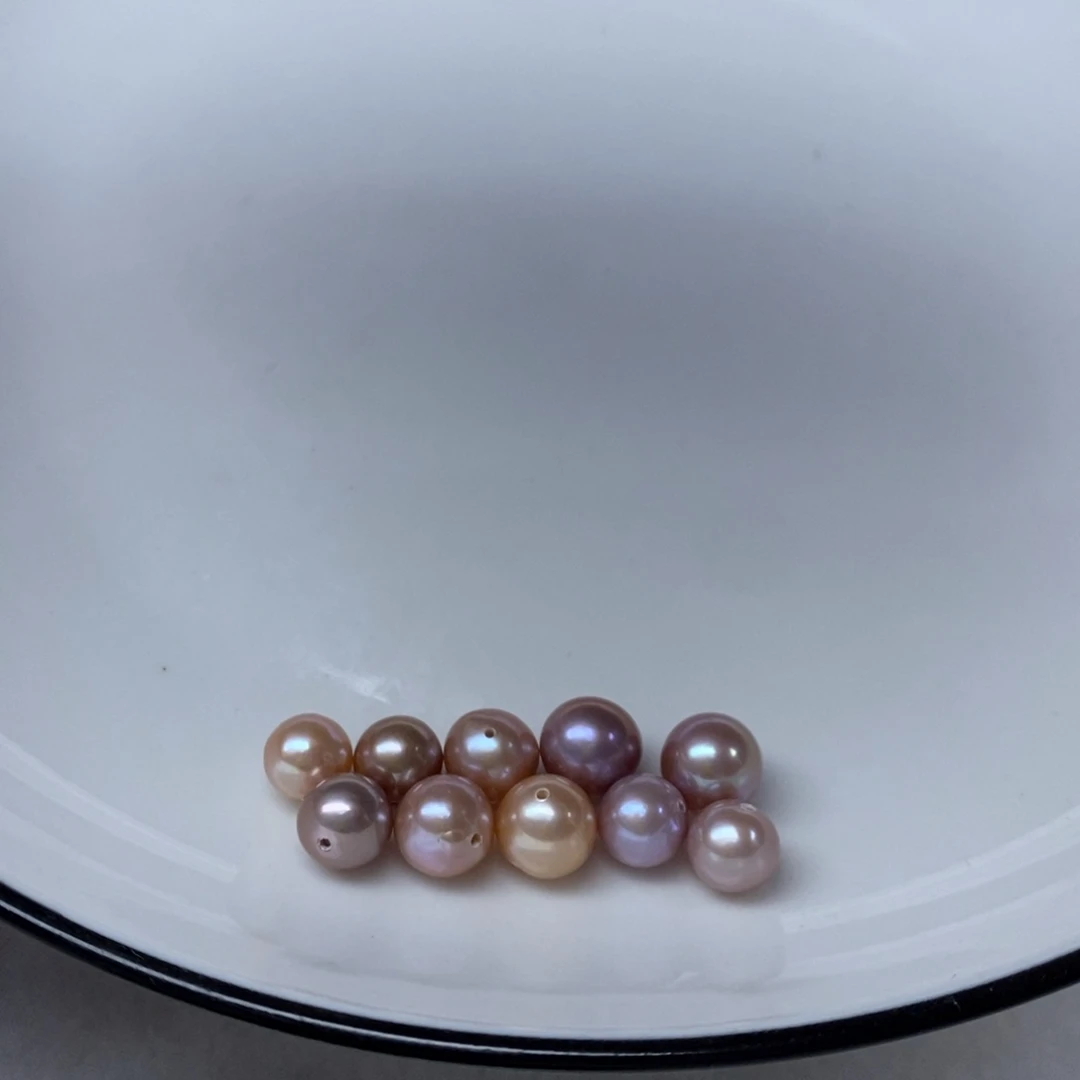 淡水珍珠裸珠未镶嵌裸珠10颗 通孔