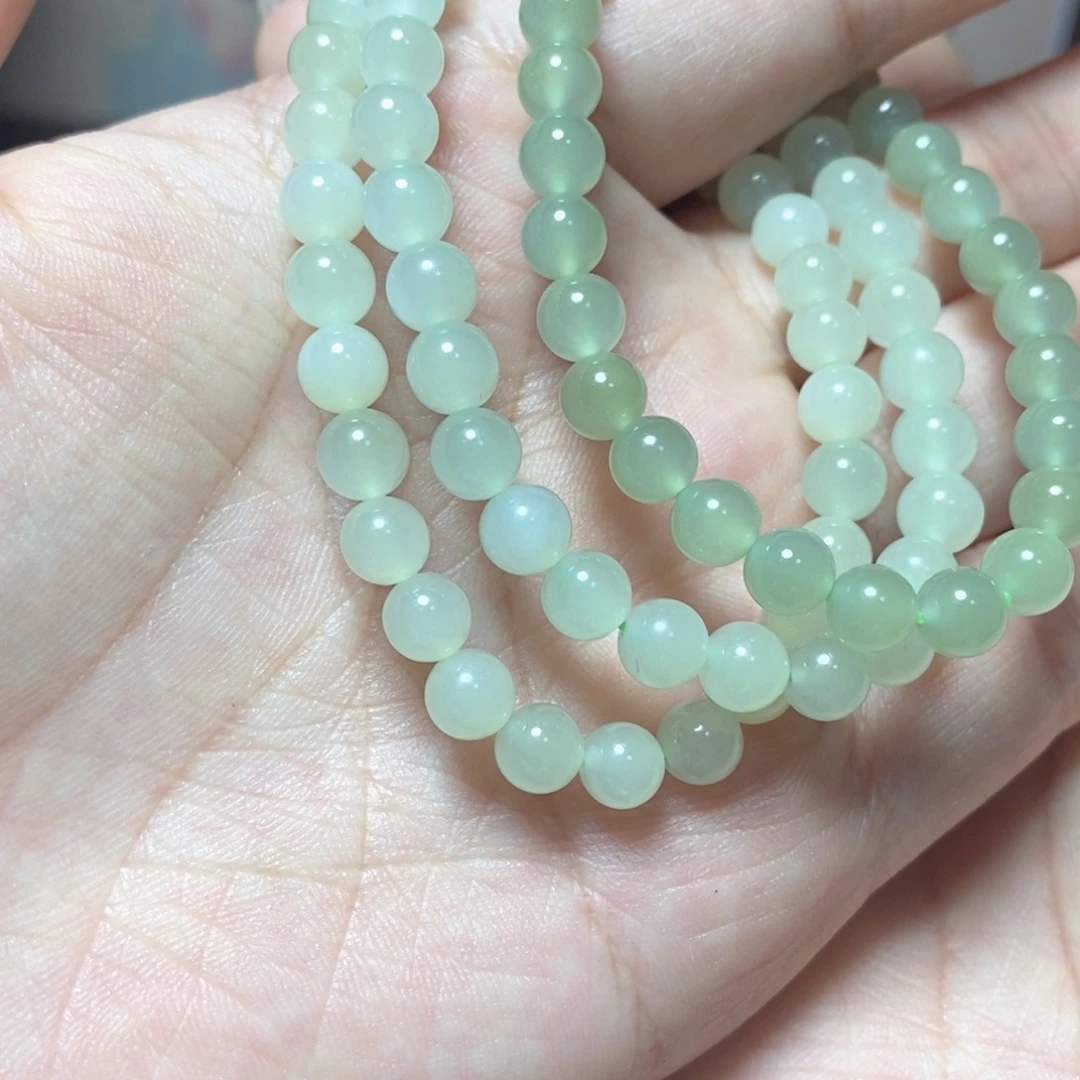 和田玉未镶嵌手串晴水圆珠卡6mm拍 1发 1