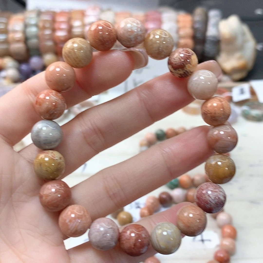 硅化珊瑚（珊瑚玉）手链未镶嵌獨**憶094