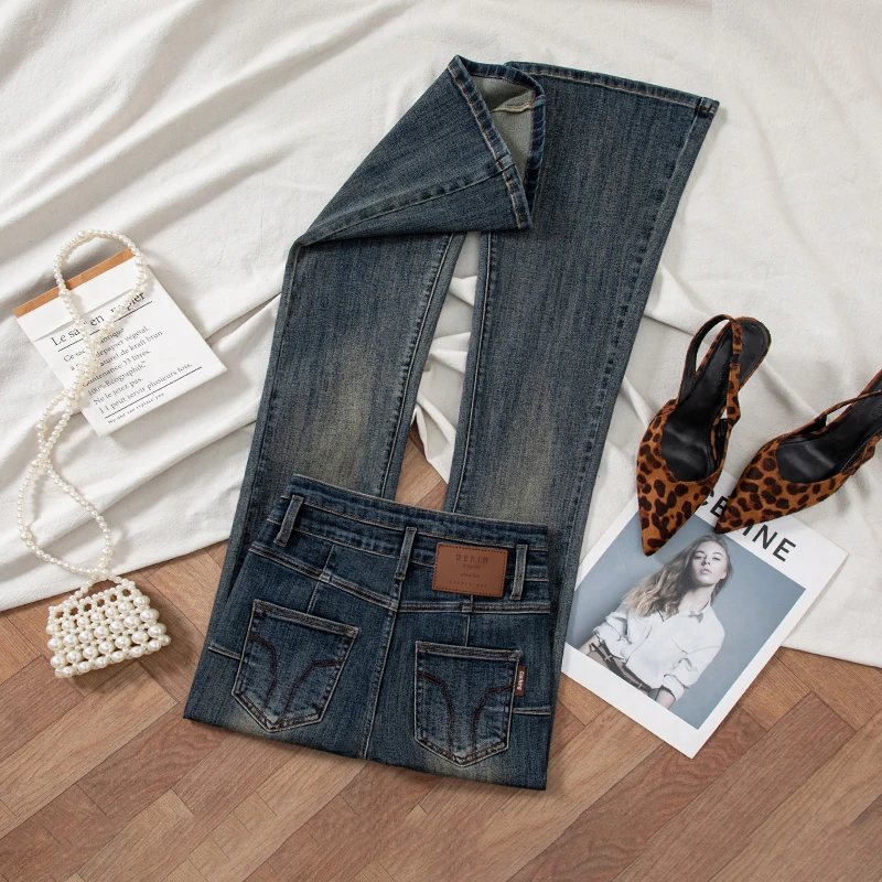 老钱风微喇叭软牛仔裤女版型好看的裤子2025新款修身显瘦马蹄裤