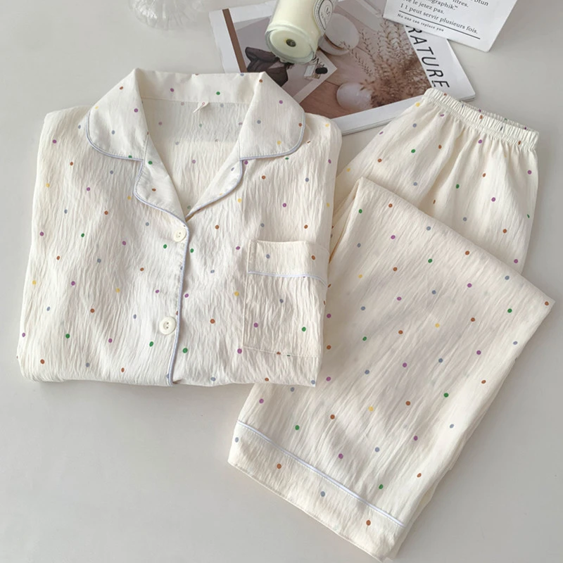 （猪猪女装睡衣精品）新款云朵棉睡衣女长袖长裤春秋季家居服套装