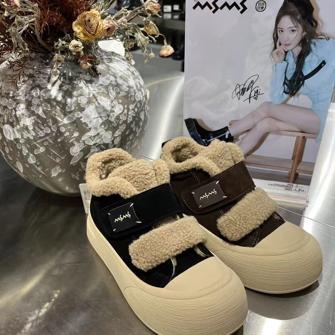 玛莎玛索9916休闲风纯色棉靴/毛靴拼色学院风雪地靴棉鞋