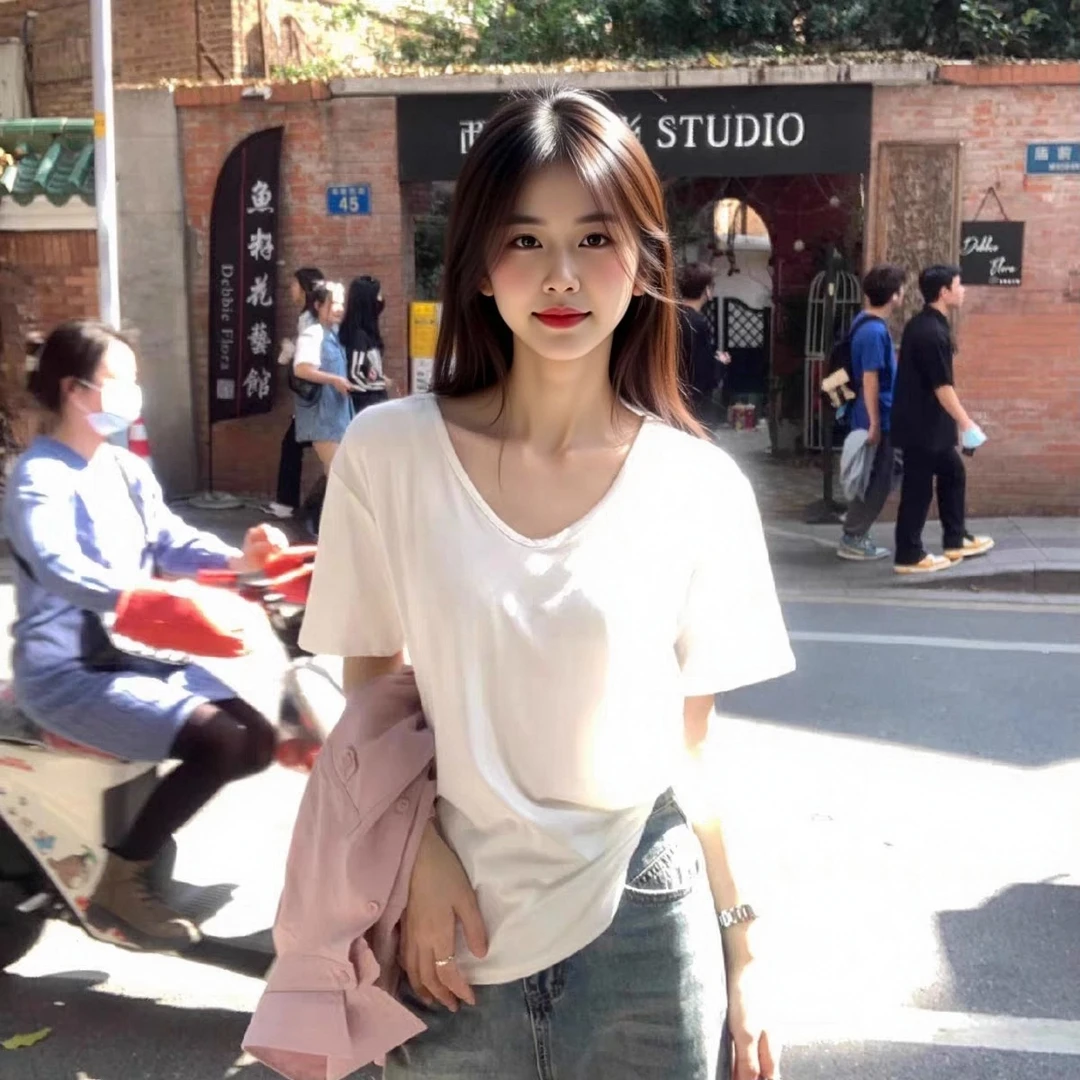 B 门店24&9！纯欲天花板！超轻薄/慵懒显瘦透气正肩短袖T恤女C20903